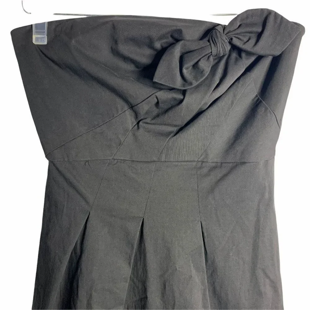 Vintage Tracy Reese Strapless Dress 2 Black A Line